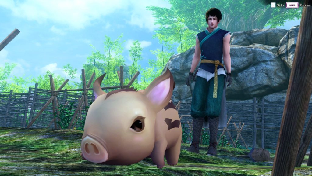 This cute pig is the best piece of character design in the entire game. Notice it's not very good character design.